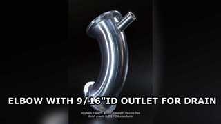 Codo sanitario con puerto de válvula de drenaje