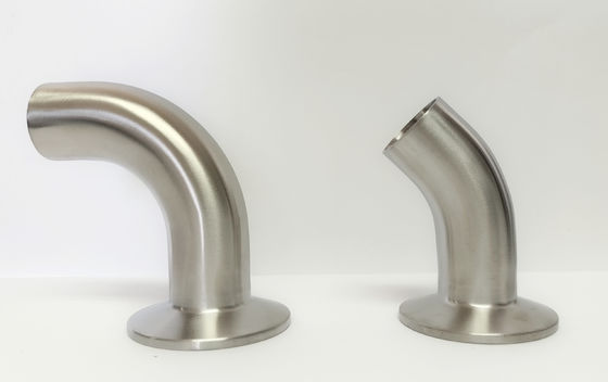 Un buen precio. Acero inoxidable sanitario 90 grados Codo, Butt soldado acero inoxidable Ferrule Clamp en línea
